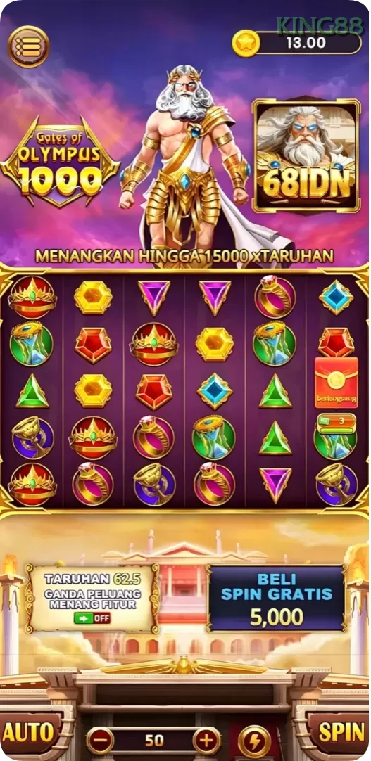 Cuplikan layar REJEKIGAMES — menu navigasi